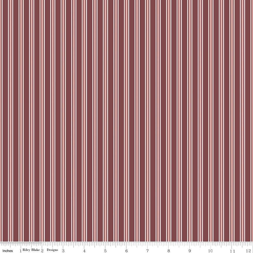 A Walk on the Prairie Stripes Marsala by Melissa Gilbert of Modern Prairie for Riley Blake Designs - C15234-MARSALA