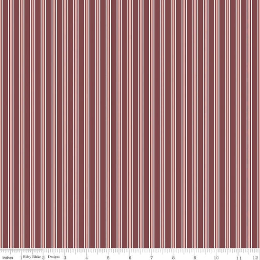 A Walk on the Prairie Stripes Marsala by Melissa Gilbert of Modern Prairie for Riley Blake Designs - C15234-MARSALA