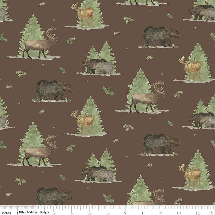 Let's Get Lost in the Woods Main Brown by Tara Reed for Riley Blake Designs - C15120-BROWN