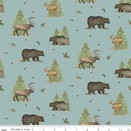 Let's Get Lost in the Woods Main Vintage Blue by Tara Reed for Riley Blake Designs - C15120-VINTAGEBLUE