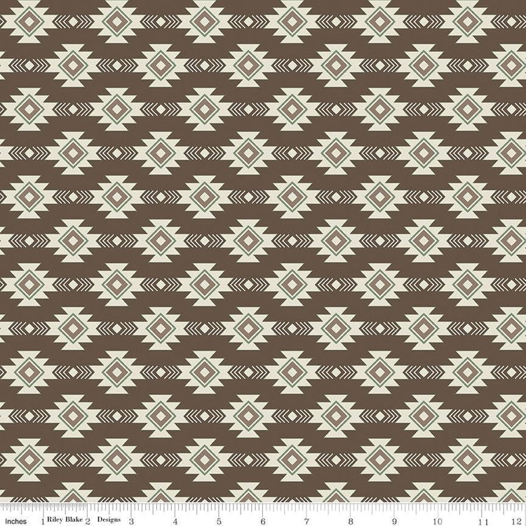 Let's Get Lost in the Woods Geometric Brown by Tara Reed for Riley Blake Designs - C15122-BROWN