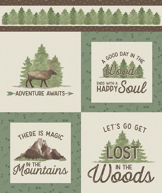 Let's Get Lost in the Woods Panel by Tara Reed for Riley Blake Designs - P15125-PANEL