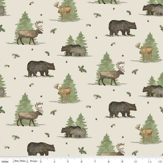 Let's Get Lost in the Woods Main Off White by Tara Reed for Riley Blake Designs - C15120-OFFWHITE