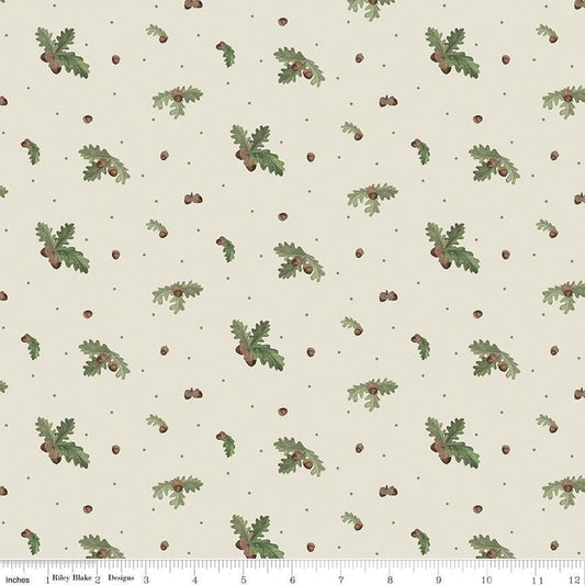 Let's Get Lost in the Woods Acorns and Leaves Off White by Tara Reed for Riley Blake Designs - C15121-OFFWHITE