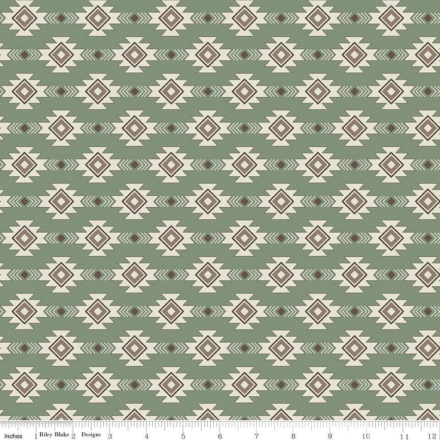 Let's Get Lost in the Woods Geometric Sage by Tara Reed for Riley Blake Designs - C15122-SAGE