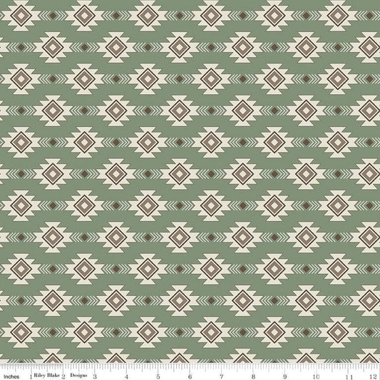 Let's Get Lost in the Woods Geometric Sage by Tara Reed for Riley Blake Designs - C15122-SAGE