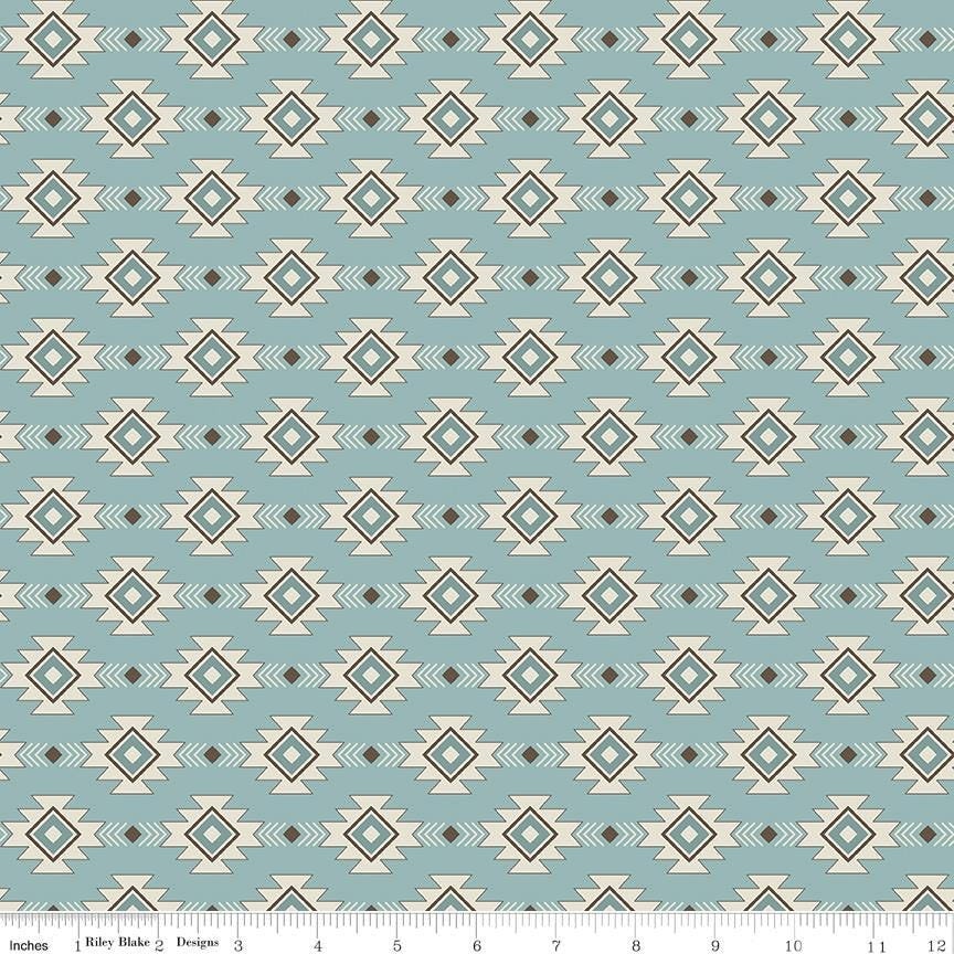 Let's Get Lost in the Woods Geometric Vintage Blue by Tara Reed for Riley Blake Designs - C15122-VINTAGEBLUE