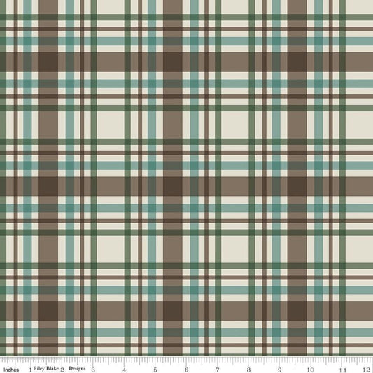 Let's Get Lost in the Woods Plaid Off White by Tara Reed for Riley Blake Designs - C15123-OFFWHITE