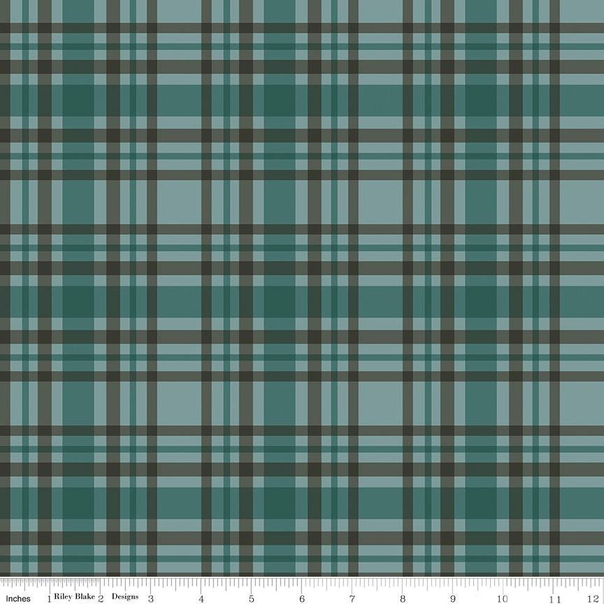 Let's Get Lost in the Woods Plaid Teal by Tara Reed for Riley Blake Designs - C15123-TEAL