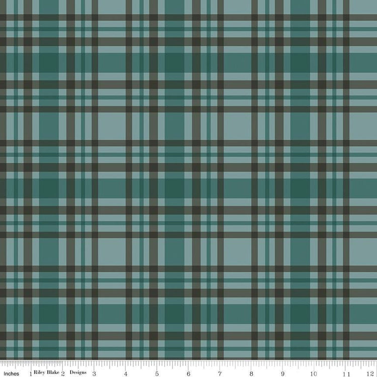 Let's Get Lost in the Woods Plaid Teal by Tara Reed for Riley Blake Designs - C15123-TEAL