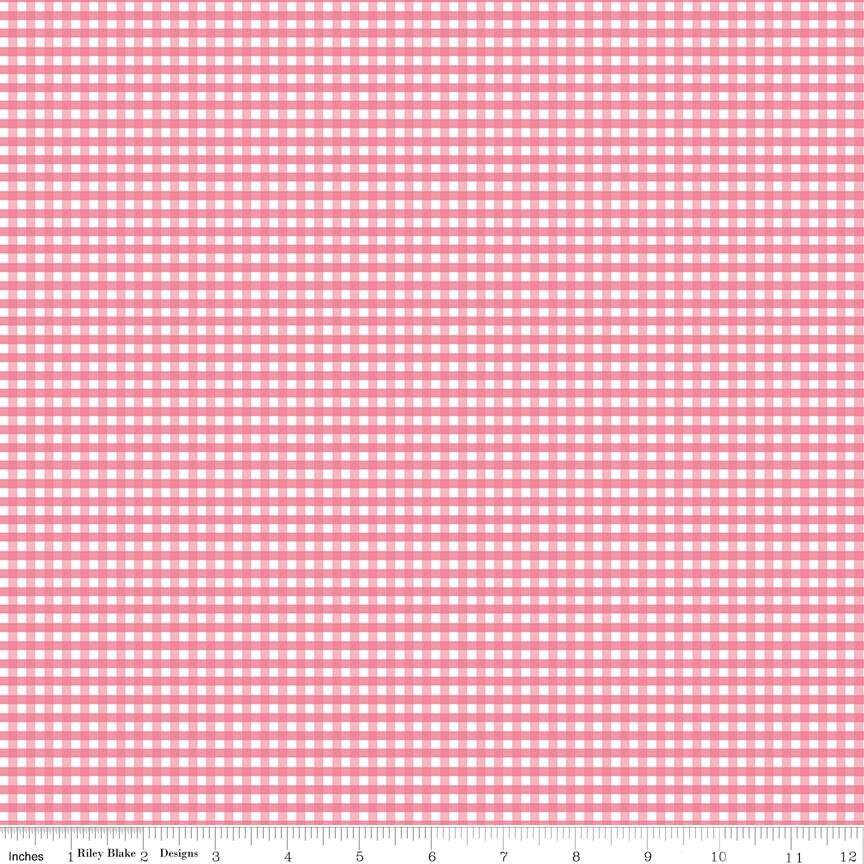 1/8" Gingham Sugar Pink by Riley Blake Designs - C440-SUGARPINK