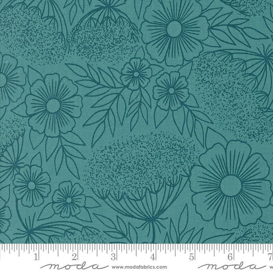 Field of Flowers Queen Anne's Lace Florals Turquoise by Katharine Watson for Moda Fabrics - 3314 15