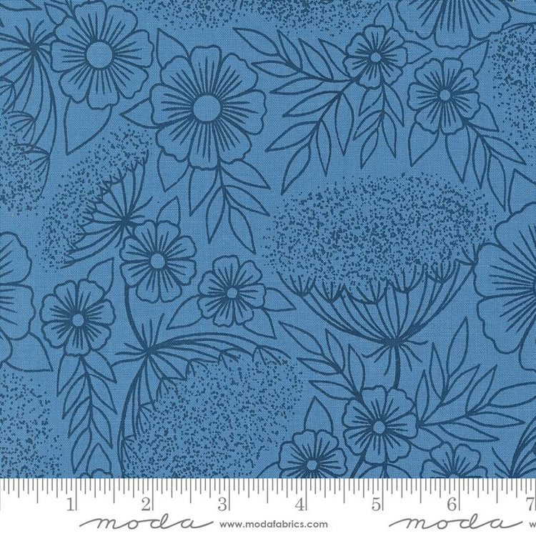 Field of Flowers Queen Anne's Lace Florals Cornflower by Katharine Watson for Moda Fabrics - 3314 17