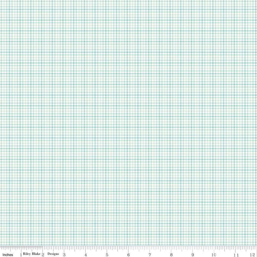 You & Me Plaid Aqua by Sandy Gervais for Riley Blake Designs - C15406-AQUA