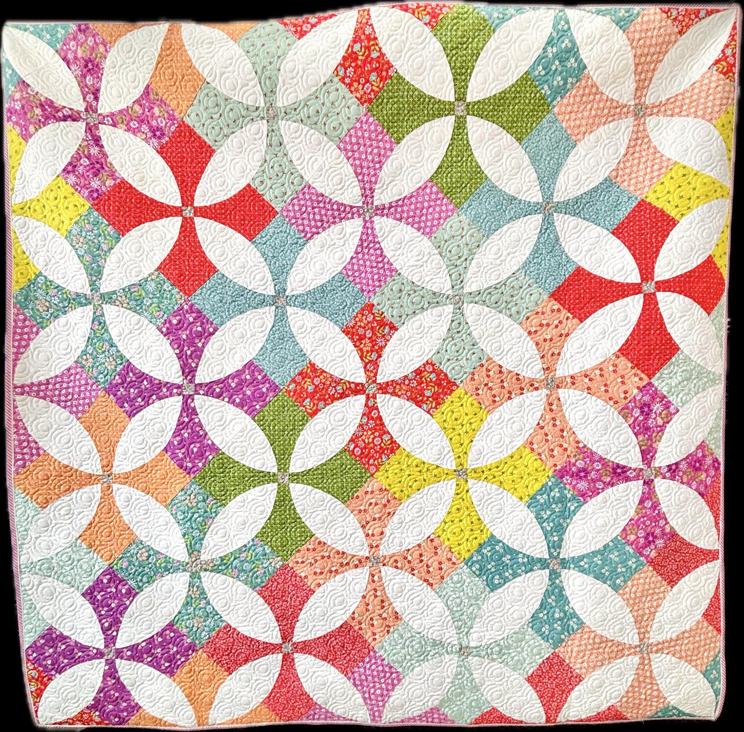 Flower Patchwork Quilt Kit with Laguna Sunrise fabric by Sherri and Chelsi for Moda Fabrics - quilt kit and pattern