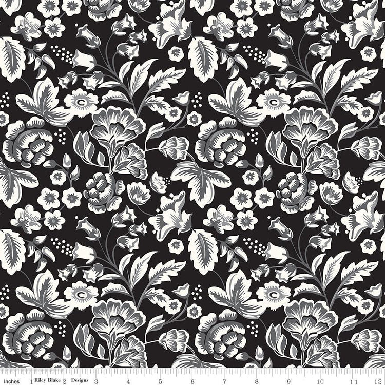 Midnight Meadow Main Black by My Mind's Eye for Riley Blake Designs - C15320-BLACK