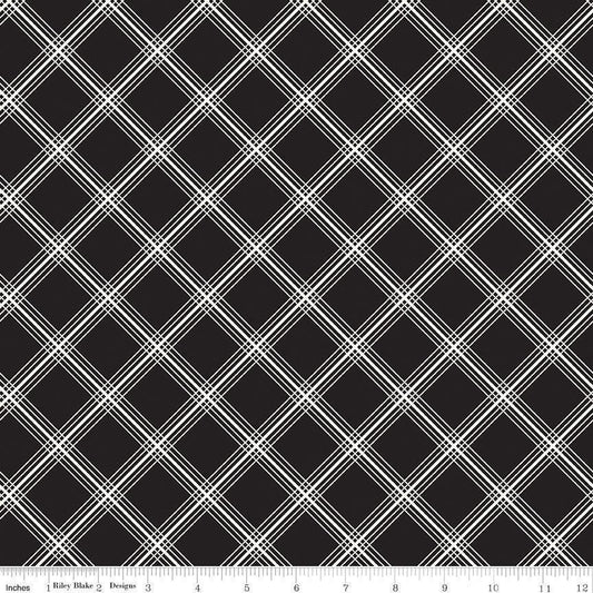 Midnight Meadow Plaid Black by My Mind's Eye for Riley Blake Designs - C15322-BLACK