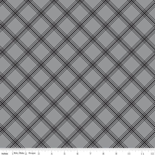 Midnight Meadow Plaid Gray by My Mind's Eye for Riley Blake Designs - C15322-Gray