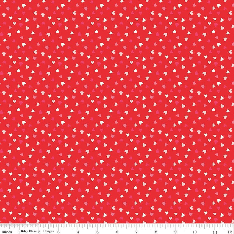 Sweetheart Heart Toss Red by My Mind's Eye for Riley Blake Designs - C15505-RED