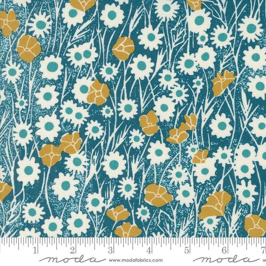 Field of Flowers Poppy Field Florals Peacock by Katharine Watson for Moda Fabrics - 3312 16