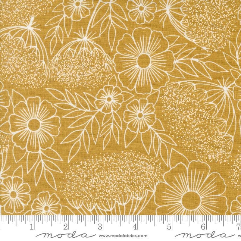 Field of Flowers Queen Anne's Lace Florals Goldenrod by Katharine Watson for Moda Fabrics - 3314 13