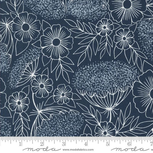 Field of Flowers Queen Anne's Lace Florals Navy by Katharine Watson for Moda Fabrics - 3314 19