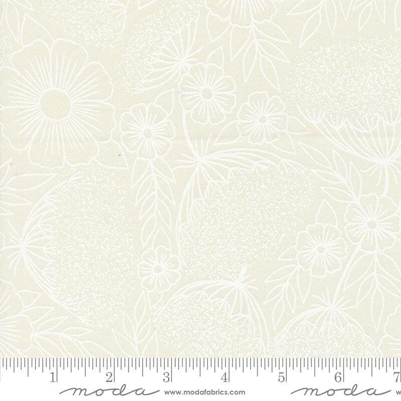 Field of Flowers Queen Anne's Lace Florals Porcelain White by Katharine Watson for Moda Fabrics - 3314 21