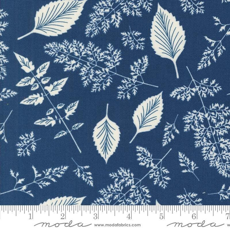 Field of Flowers Leaf Pattern Blenders Indigo by Katharine Watson for Moda Fabrics - 3315 18