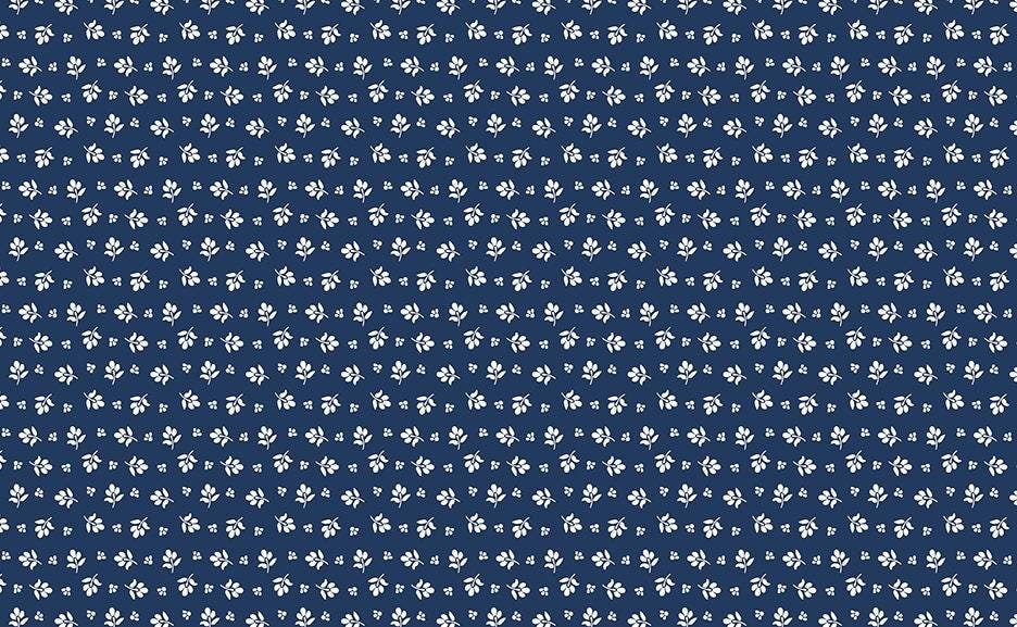 Classic Keepsakes In Blue Little Flower Buds Navy Blue by Kanvas Studio for Benartex Fabrics - 14654-55