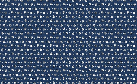 Classic Keepsakes In Blue Little Flower Buds Navy Blue by Kanvas Studio for Benartex Fabrics - 14654-55