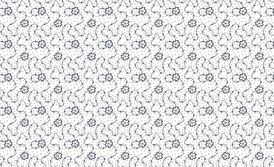 Classic Keepsakes In Blue Calico Floral White/Navy by Kanvas Studio for Benartex Fabrics - 14655-50