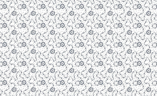 Classic Keepsakes In Blue Calico Floral White/Navy by Kanvas Studio for Benartex Fabrics - 14655-50