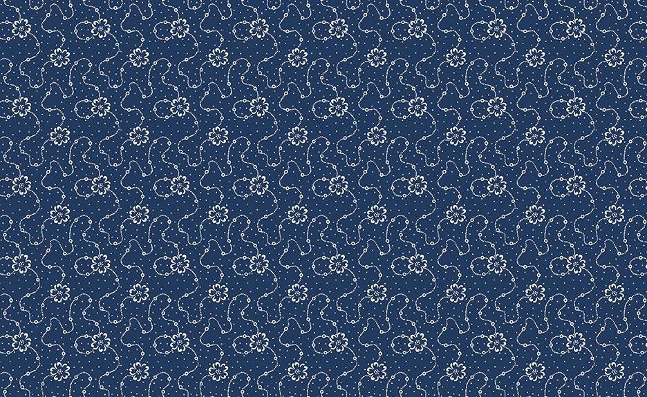 Classic Keepsakes In Blue Calico Floral Navy Blue by Kanvas Studio for Benartex Fabrics - 14655-55