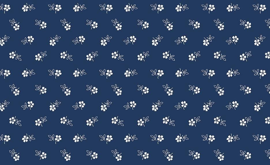 Classic Keepsakes In Blue Daisy Garden Navy Blue by Kanvas Studio for Benartex Fabrics - 14657-55