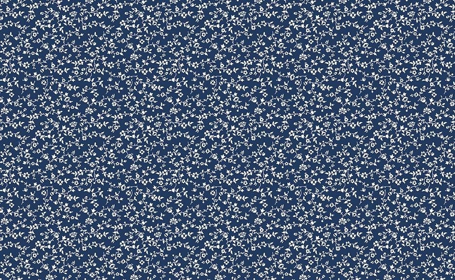 Classic Keepsakes In Blue Vineyard Floral Navy Blue by Kanvas Studio for Benartex Fabrics - 14659-55