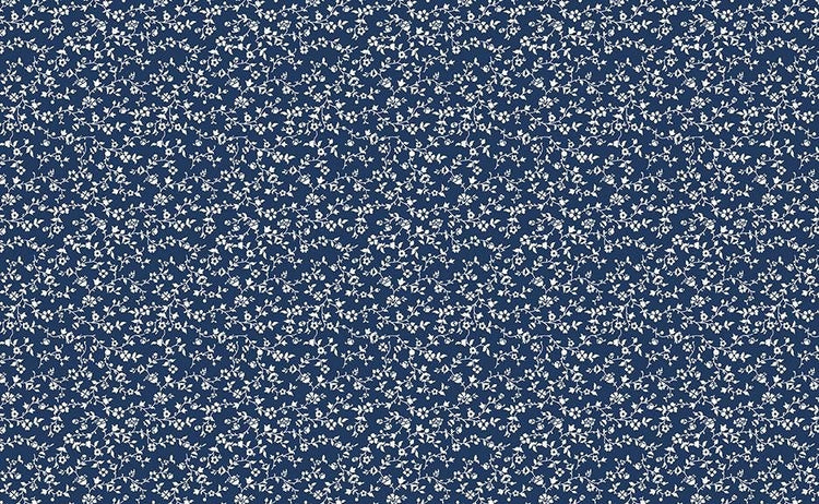 Classic Keepsakes In Blue Vineyard Floral Navy Blue by Kanvas Studio for Benartex Fabrics - 14659-55