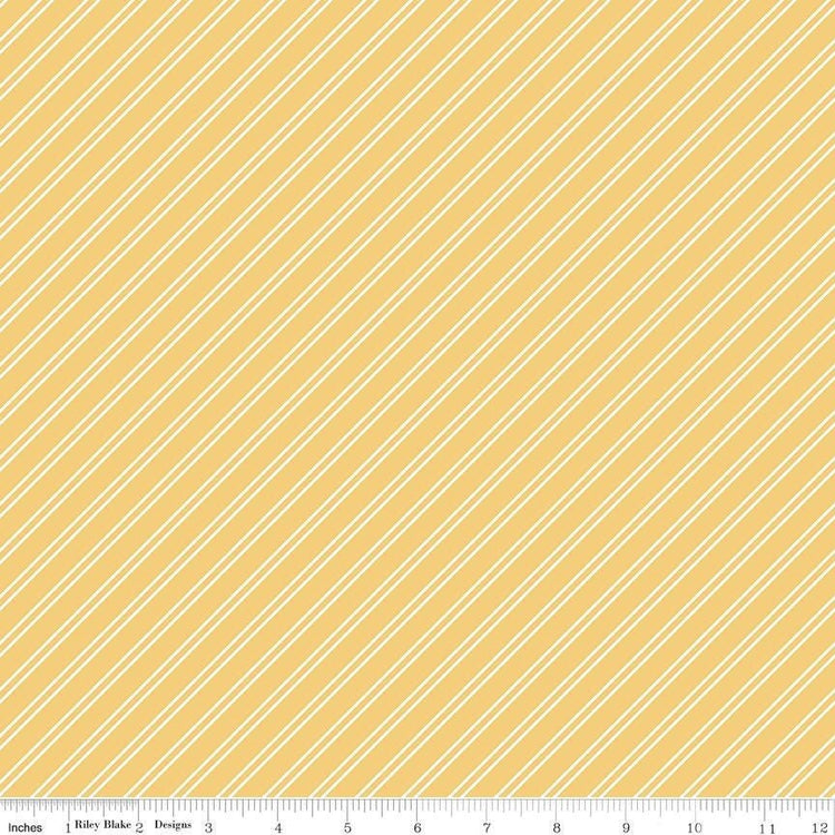 Between the Pages Stripes Honey by Fran Gulick for Riley Blake Designs - C15374-HONEY