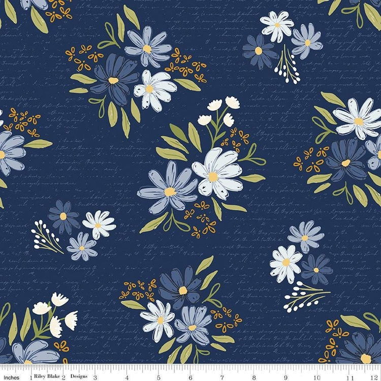 Between the Pages Main Navy by Fran Gulick for Riley Blake Designs - C15370-NAVY