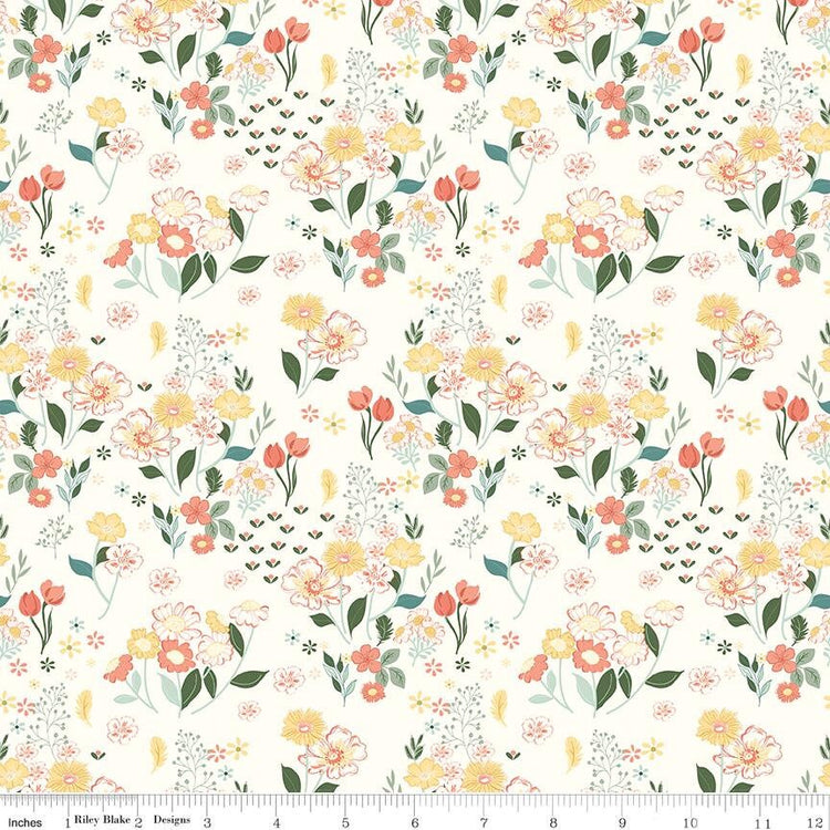 New Beginnings Floral Cream by Sandy Gervais for Riley Blake Designs - C15751-CREAM