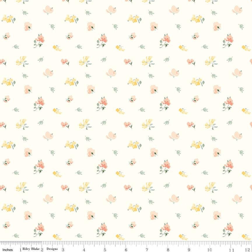 New Beginnings Sweet Peas Cream by Sandy Gervais for Riley Blake Designs - C15752-CREAM