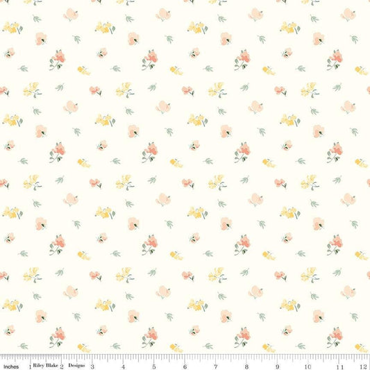 New Beginnings Sweet Peas Cream by Sandy Gervais for Riley Blake Designs - C15752-CREAM