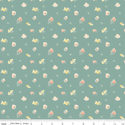 New Beginnings Sweet Peas Teal by Sandy Gervais for Riley Blake Designs - C15752-TEAL