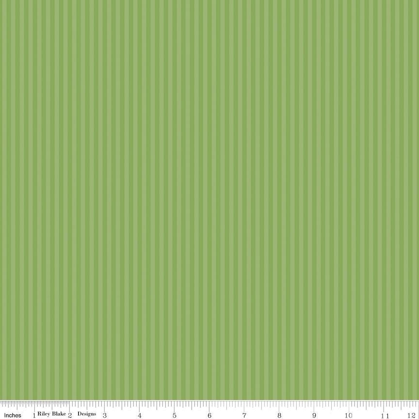 1/8" Tonal Stripe Green by The RBD Designers for Riley Blake Designs - C500-GREEN