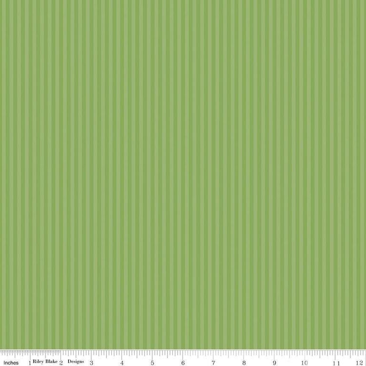 1/8" Tonal Stripe Green by The RBD Designers for Riley Blake Designs - C500-GREEN