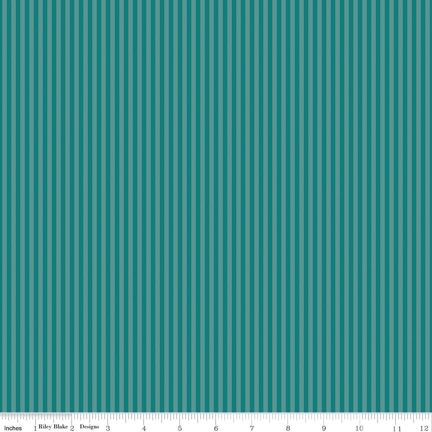 1/8" Tonal Stripe Teal by The RBD Designers for Riley Blake Designs - C500-TEAL