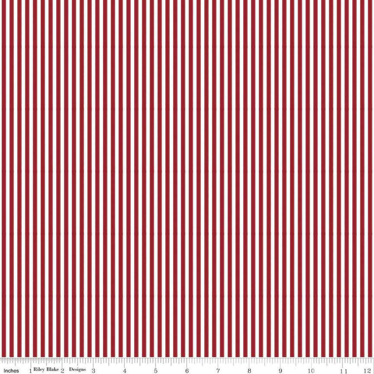 1/8" Stripe Dahlia Red by The RBD Designers for Riley Blake Designs - C495-DAHLIARED