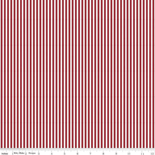 1/8" Stripe Dahlia Red by The RBD Designers for Riley Blake Designs - C495-DAHLIARED