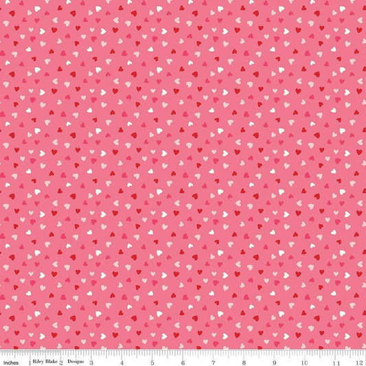 Sweetheart Heart Toss Hot Pink by My Mind's Eye for Riley Blake Designs - C15505-HOTPINK