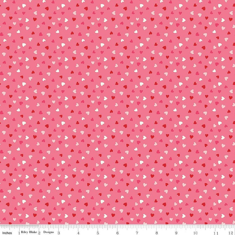 Sweetheart Heart Toss Hot Pink by My Mind's Eye for Riley Blake Designs - C15505-HOTPINK