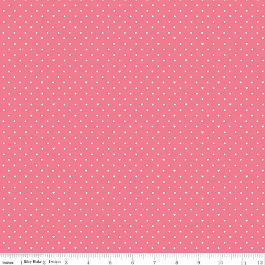 Sweetheart Dots Hot Pink by My Mind's Eye for Riley Blake Designs - C15506-HOTPINK